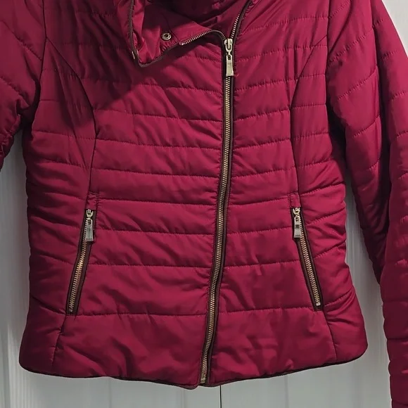 Small Maroon Active USA Puffer Coat - Picture 2 of 11